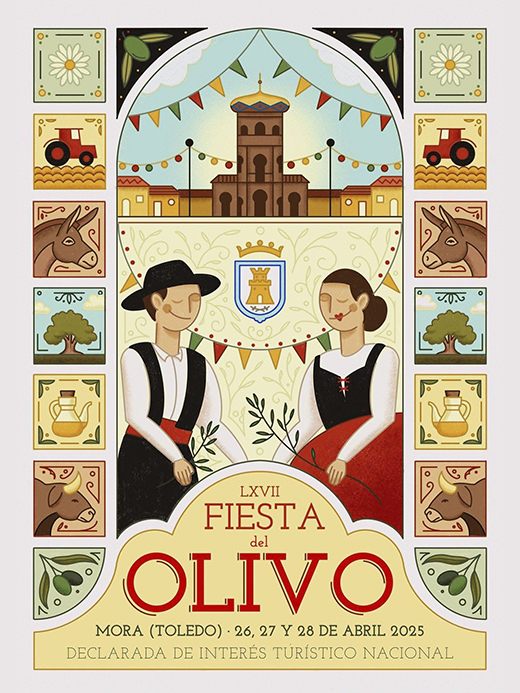 Cartel LXVII Fiesta del Olivo 2025 Mora Toledo Javi Cohen